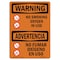 Signmission OSHA Sign, No Smoking Oxygen In Use Bilingual, 10in X 7in Rigid Plastic, 7" W, 10" L, Landscape OS-WS-P-710-L-12714 - alternate 1